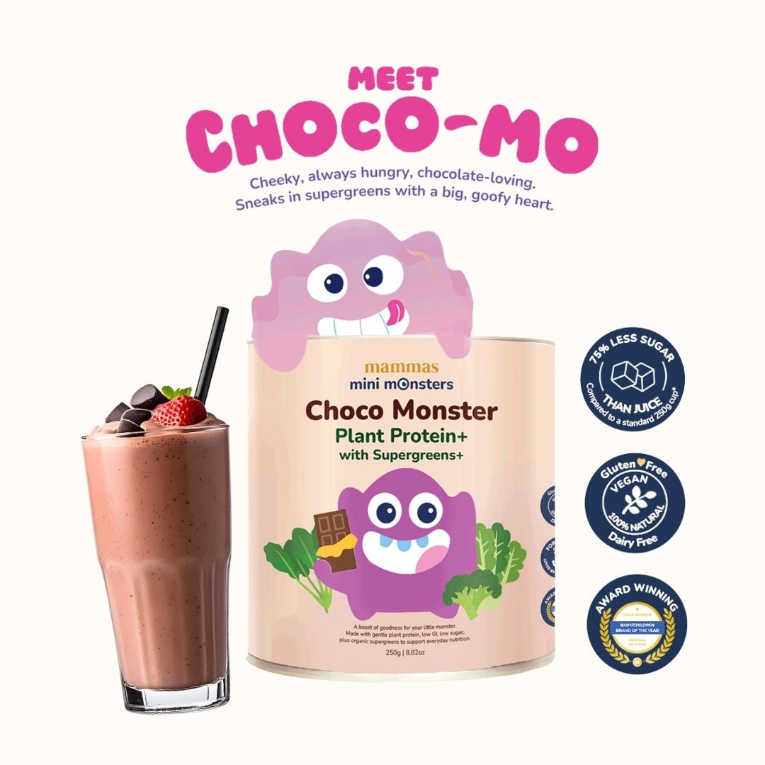 choc monsters Kids Chocolate Plant Protein Powder with Supergreens – Mammas Milk Bar