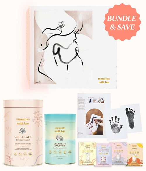 New Mums Bestseller Bundle Gift Box - Mammas Milk Bar Lactation Blend Breastfeeding Support Hot Chocolate Keepsake Pregnancy