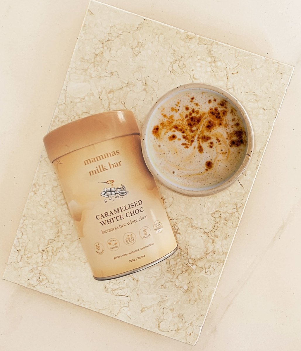 Lactation Caramelised White Hot Chocolate
